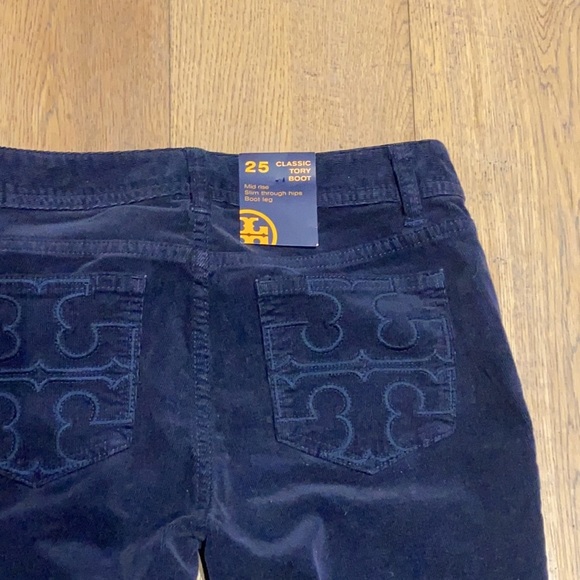 Tory Burch Classic Tory Boot Navy blue pants low rise 25 - Picture 6 of 8